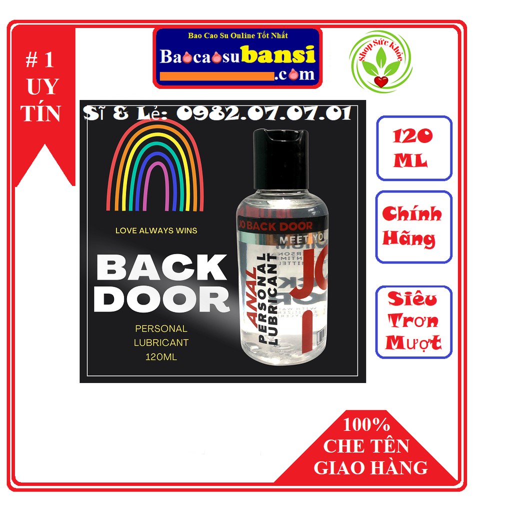 Gel Bôi Trơn Hậu Môn Đa Chức Năng Cao Cấp Cho Nam Nữ JO back Door 120ml- Đặc Biệt Phù Hợp Cho GLBT Quan Hệ Hậu Môn