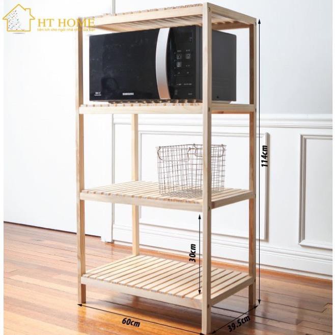 KỆ LÒ VI SÓNG 4 TẦNG GỖ THÔNG