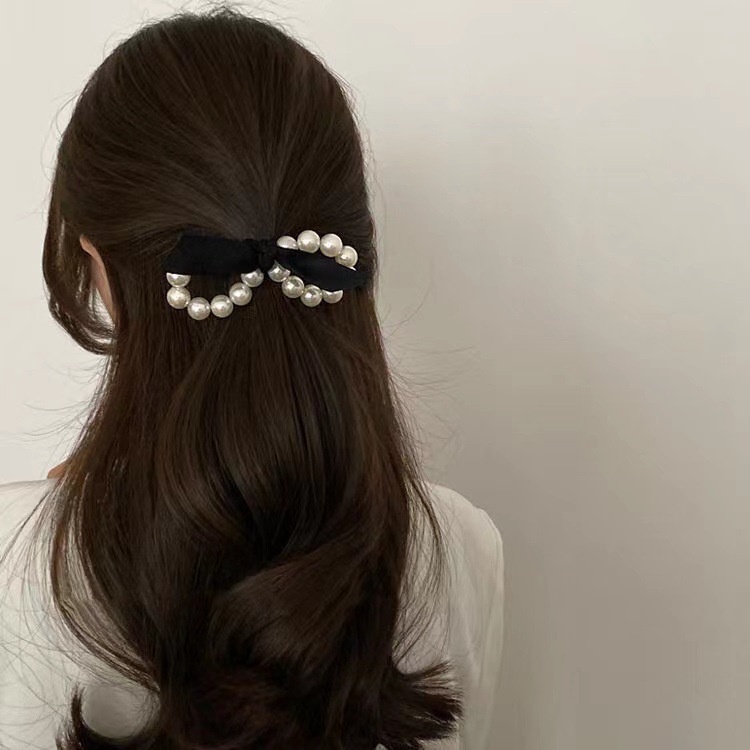 Dây Cột Tóc Cao Su Co Giãn Đính Ngọc Trai Nhân Tạo Thời Trang Thanh Lịch Cho Nữ