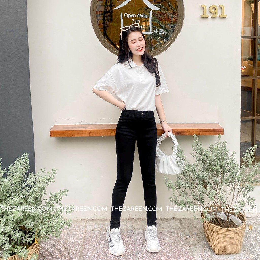 QUẦN JEANS SKINNY ĐEN TRƠN ZAREEN JEA90