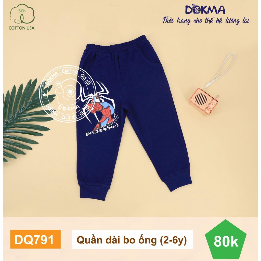 2-6Y Quần dài bo gấu mỏng bé trai Dokma DQ791