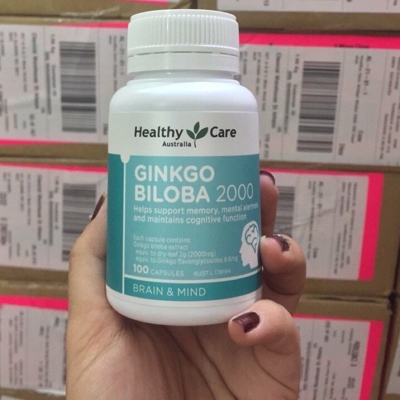 BỔ NÃO GINKGO BILOBA 2000mg Heathy Care hàng Nội Địa ÚC hộp 100 viên | Thế Giới Skin Care