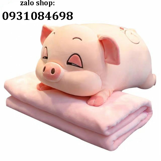 Gối Gấu bông ngựa Pony một sừng có kèm chăn 2in1 chất vải miniso siêu mềm mịn và bông PP an toàn -  𝐁𝐔𝐍𝐍𝐘