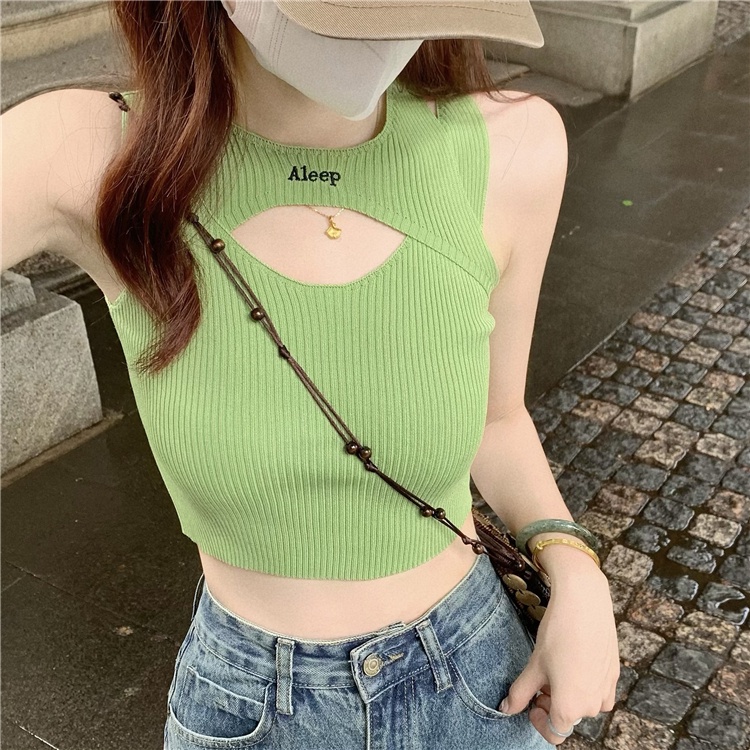 622165#Áo Hai Dây Giả Hai Mảnh Hở Lưng Gợi Cảm Thời Trang Mùa Hè Cho Nữ