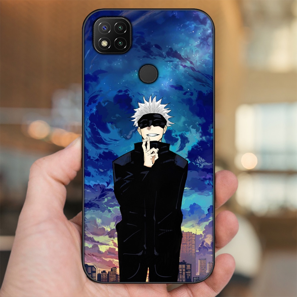 Ốp lưng Xiaomi Redmi 9C viền đen in hình Satoru Jujutsu Kaisen