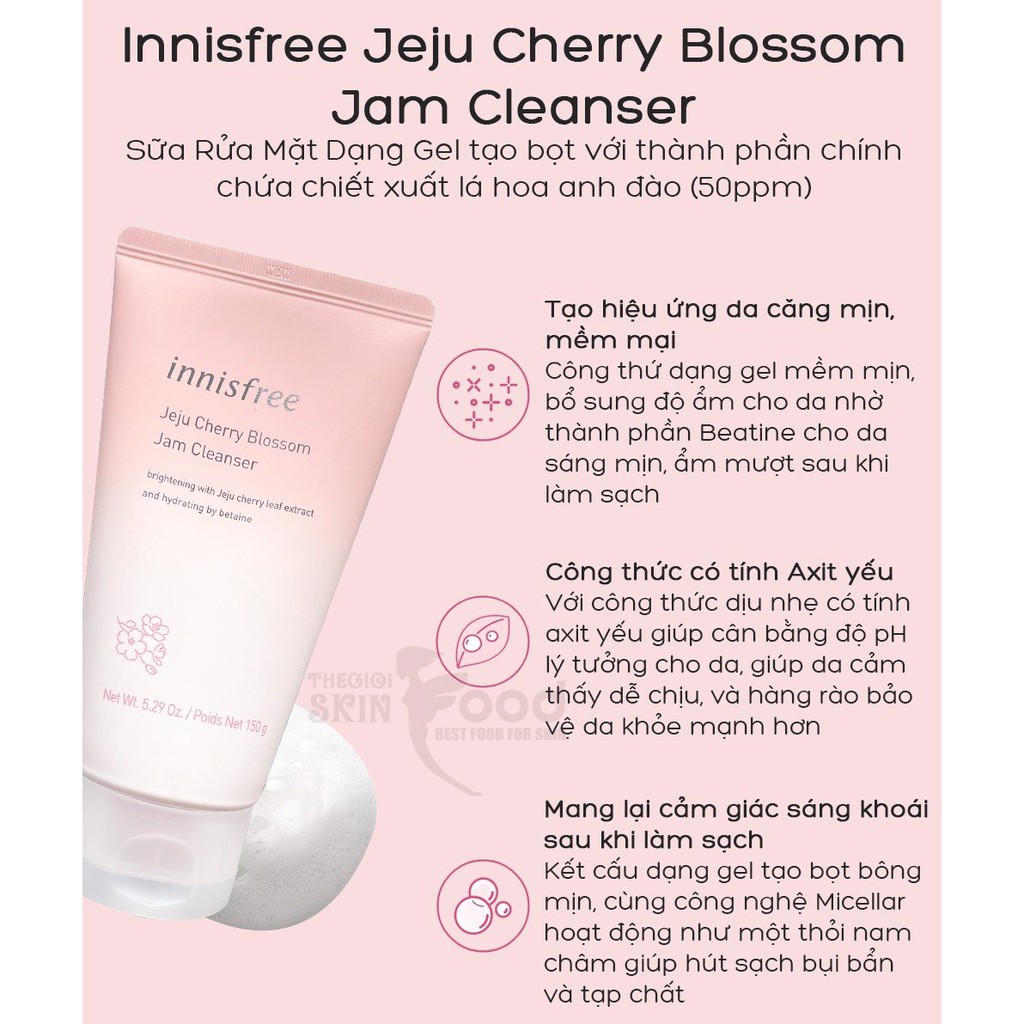 SỮA RỬA MẶT LỰU ĐỎ TRẮNG DA - Chống Lão Hóa Da Innisfree Jeju Pomegranate Revitalizing Foam Cleanser 150ml