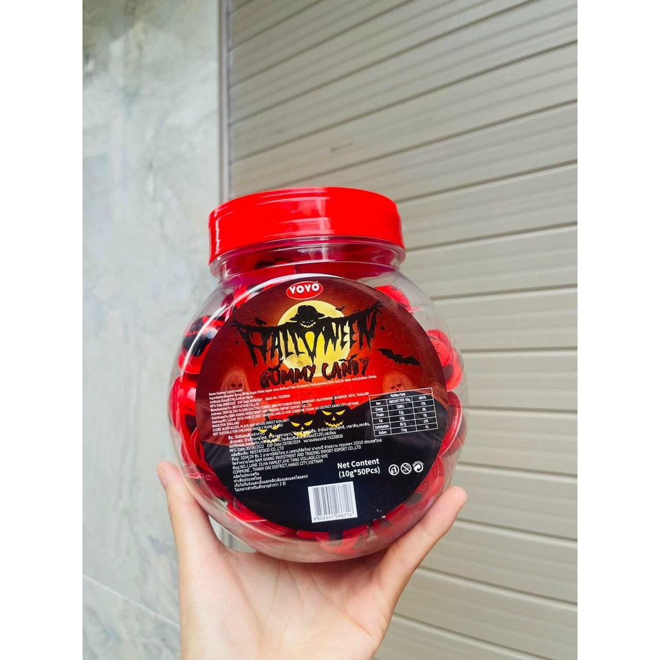 Hũ 50 viên kẹo dẻo có nhân siro Gummy Candy hình con mắt Thái Lan siêu ngon giá sỉ