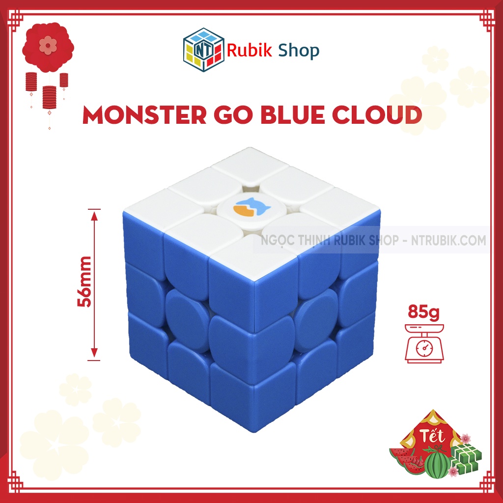 [Siêu hót Gan Monster Go] Rubik 3x3x3 GAN Monster Go MG356 3x3 Cloud Blue (Stickerless Xanh Dương)