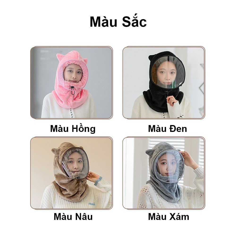 Mũ len nữ hàn quốc trùm đầu cao cấp YUDA nón len nữ trùm đầu thời trang mùa đông giữ ấm tốt