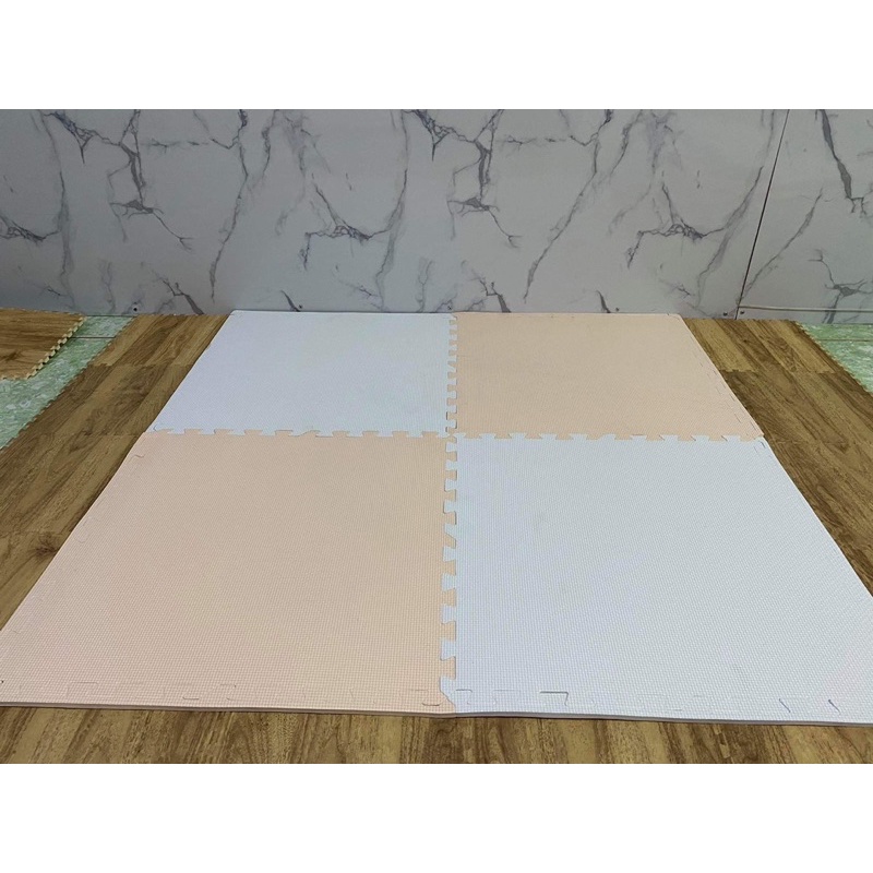 Thảm xốp lót sàn nâu và kem 60×60×1cm