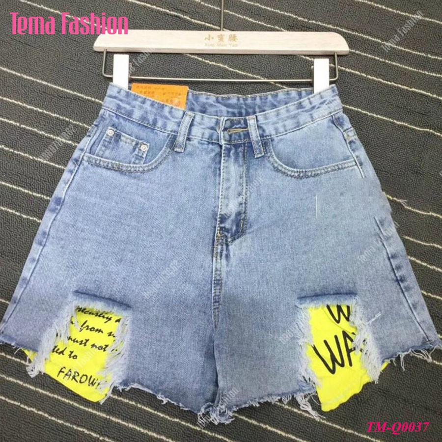 [Mã WASTMAY giảm 15% tối đa 30K đơn 150K] Quần short jean nữ TEMA - Quần đùi nữ jean cách điệu hở túi siêu đẹp