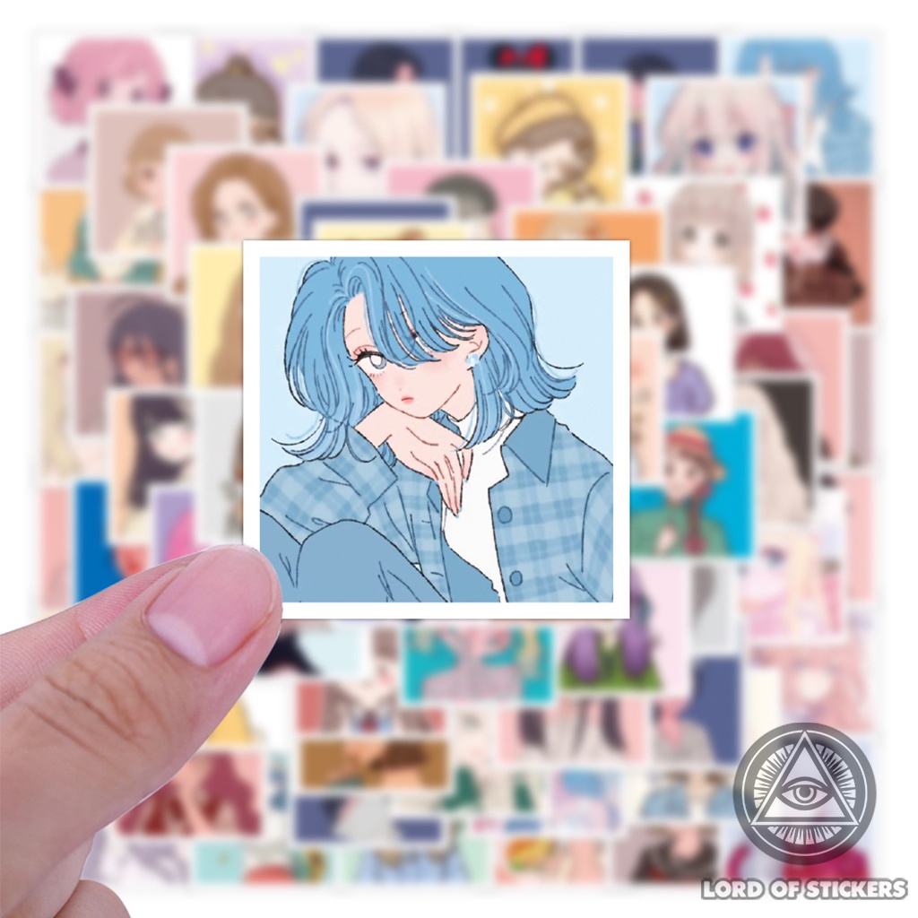 Set 60 Hình Dán Anime Girl Sticker Cute Phong Cách Nhật Bản Hàn Quốc Chống Thấm Nước Trang Trí Mũ Bảo Hiểm, Laptop, Sổ