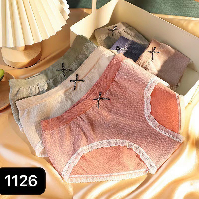 Quần lót cotton nơ tăm kháng khuẩn cho chị e từ 42-55kg