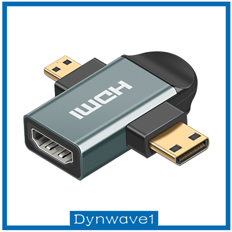 [DYNWAVE1]3in 1 HDMI Female to Mini HDMI Male + Micro HDMI Male Adapter