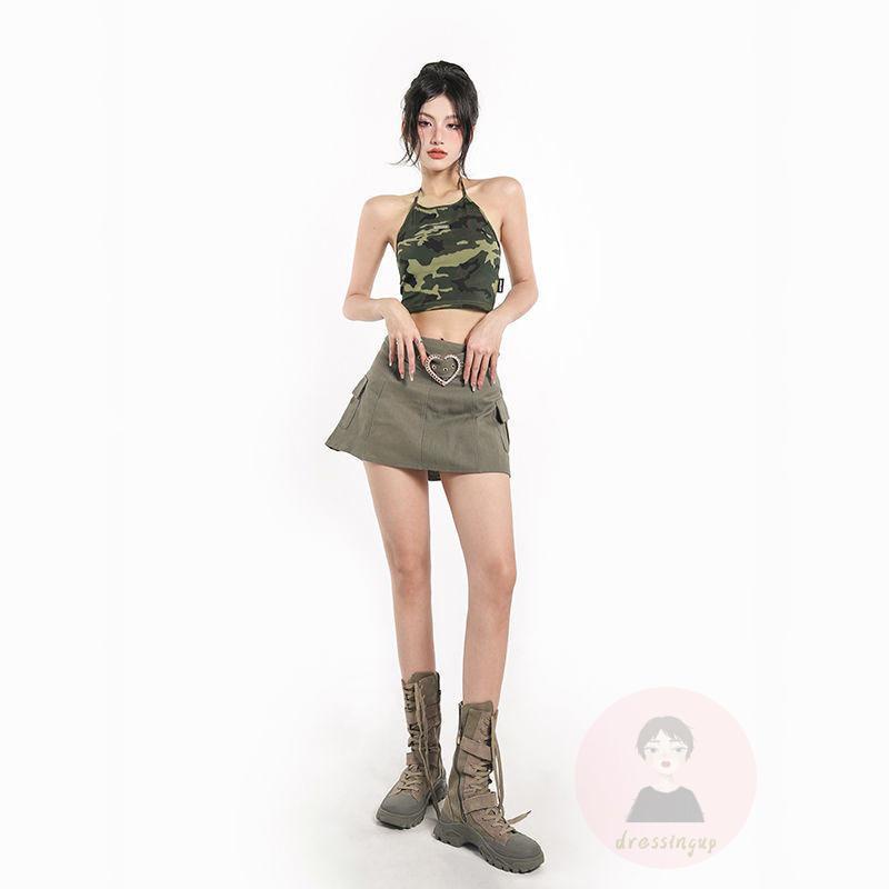 Áo Lửng Không Tay Hở Lưng Họa Tiết Rằn Ri Gợi Cảm Cho Nữ