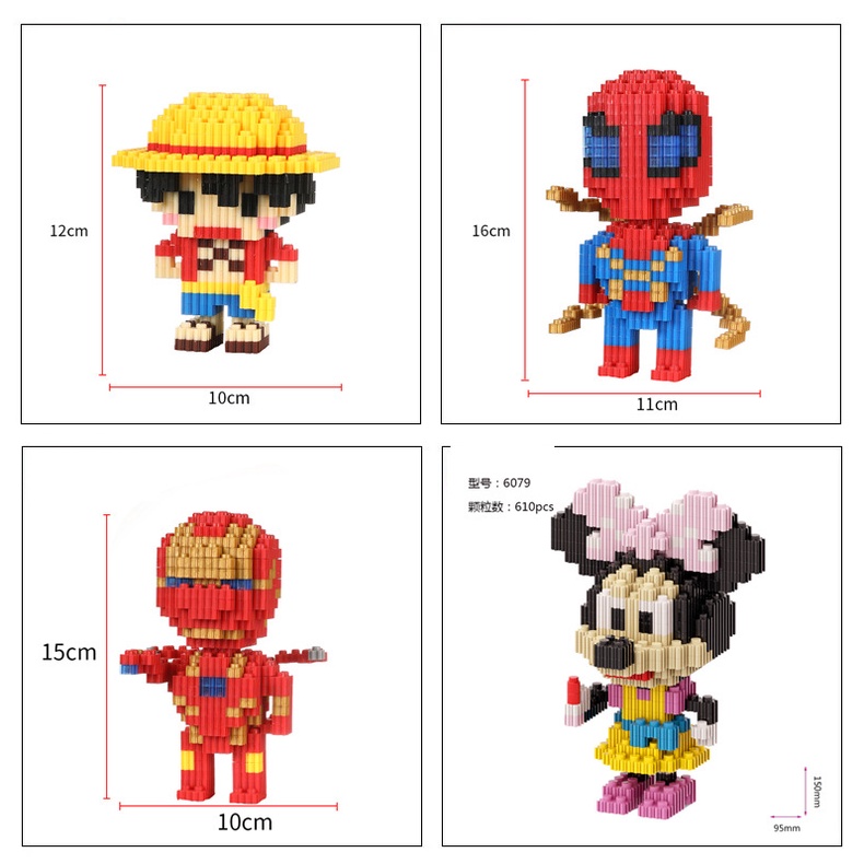 Bộ Đồ Chơi Lắp Ráp Lego Mini Ba Chiều Hình Động Vật Dễ Thương Cho Bé