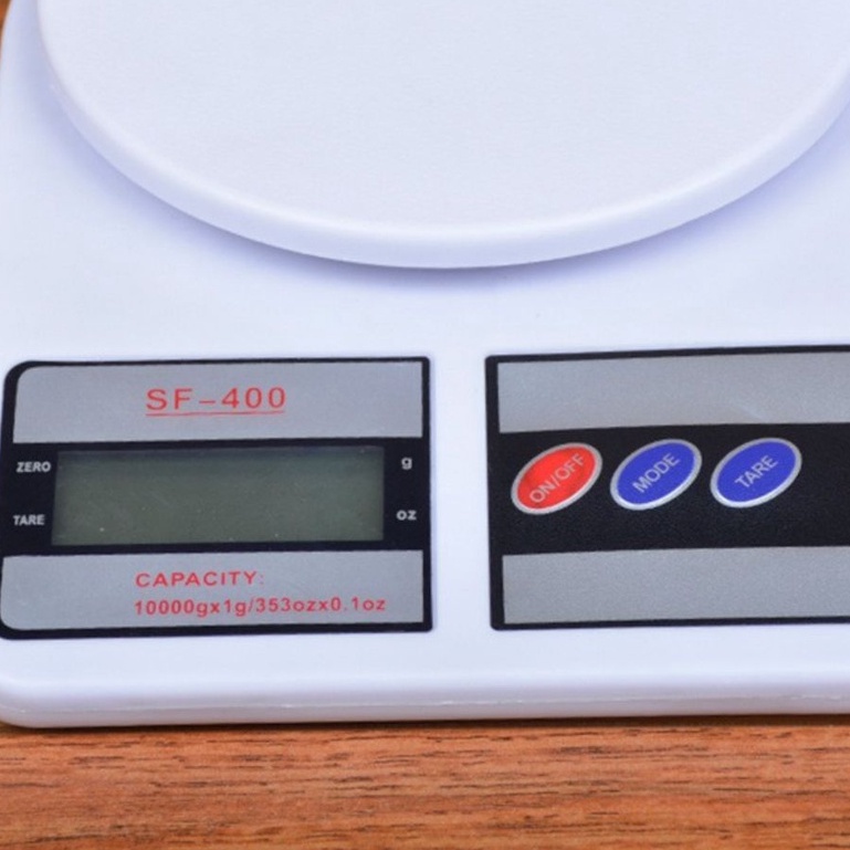Cân tiểu ly điện tử nhà bếp mini SF400 định lượng 1g - 10kg làm bánh độ chính xác cao kèm 2 viên pin AAA