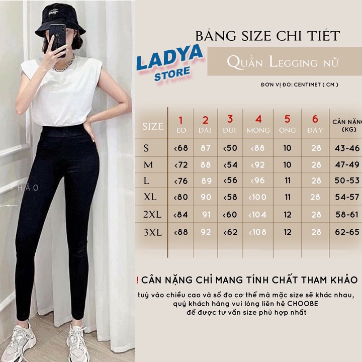 Quần legging vải mềm mịn siêu co giãn phong cách Hàn Quốc