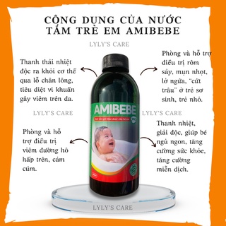 Nước tắm trẻ em amibebe 400ml- hỗ trợ điều trị, ngừa rôm sảy. thanh nhiệt - ảnh sản phẩm 2