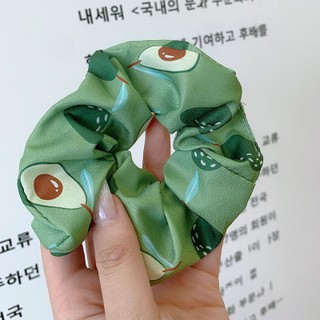 Dây Buộc Tóc scrunchie Hình Quả Bơ Phong Cách Mùa Hè