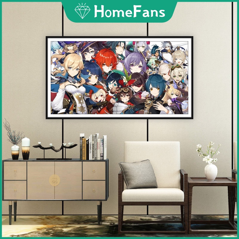 Bộ Sưu Tập Tranh Đính Đá 5D DIY Hình Nhân Vật Venti/Xiao Treo Tường Trang Trí 70x40cm