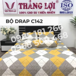 Drap Cotton Thắng lợi 100% chính hãng Mẫu C142 (4 món) [không bao gồm chăn (mền) vệ sinh dễ dàng bằng tay và máy | BigBuy360 - bigbuy360.vn