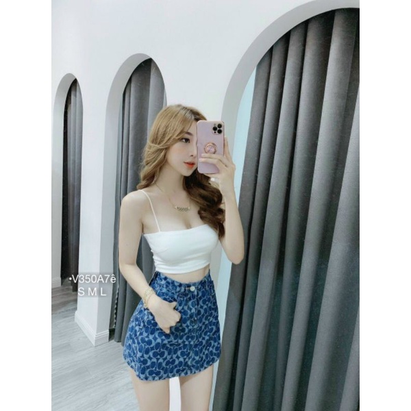[ẢNH THẬT] QUẦN GIẢ VÁY NỮ HỌA TIẾT VÁY JEANS CHỮ LƯNG CAO FORM A KÈM QUẦN TRONG