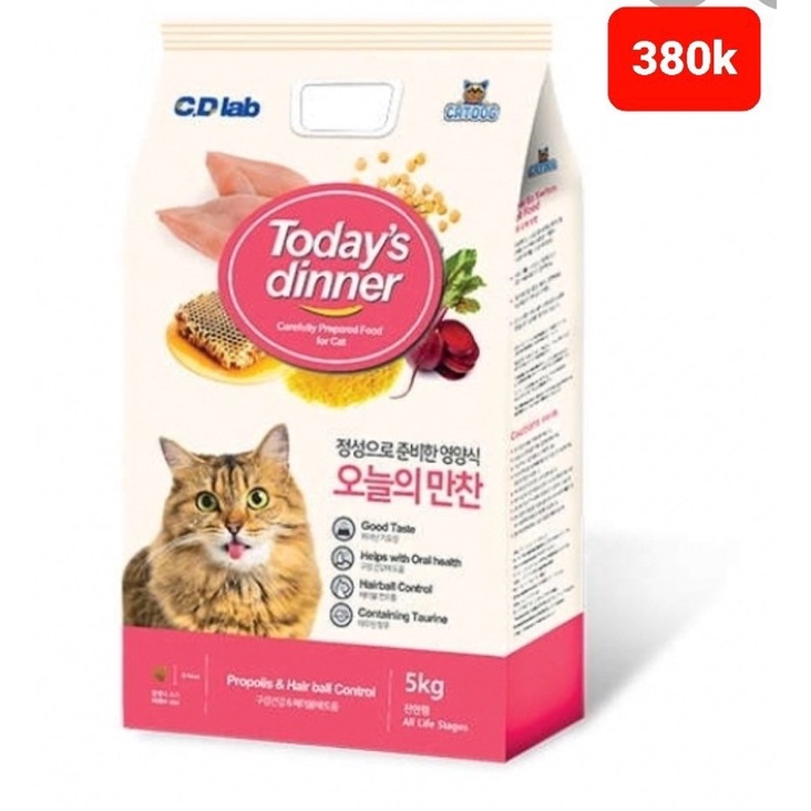 Hạt Hàn quốc cho mèo TODAY DINNER bao 5kg siêu thơm ngon