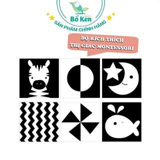 [Mã BMLT30 giảm đến 30K] Bộ 6 thẻ dán tường KÍCH THÍCH THỊ GIÁC cho bé sơ sinh Lalala Baby giúp bé phát triển toàn diện