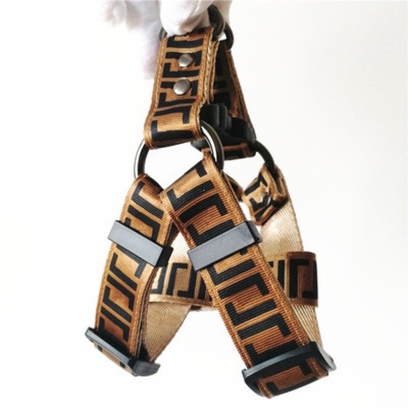 ĐAI NGỰC + DÂY DẮT FENDI dành cho chó mèo