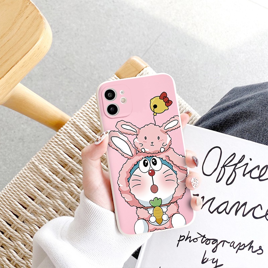 Ốp lưng iphone chú mèo dore@mon cực kỳ xinh xắn siêu cute vuông BVC iPhone 6 6s plus 7 8 plus x xs xr 14promax 13 12 11