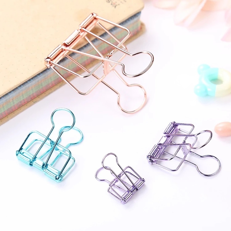 Kẹp Tài Liệu Mạ Kim Loại Dáng Dài Màu Sắc Tươi Sáng Sáng Tạo