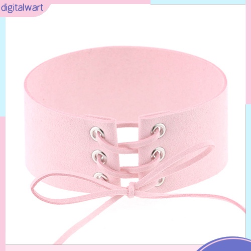 Vòng cổ choker da nhân tạo thiết kế dây buộc phong cách Gothic trẻ trung năng động cá tính cho nữ