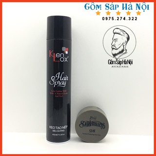 COMBO Gôm Kenlox Siêu Cứng Thơm 400ml chính hãng & sáp sawensito