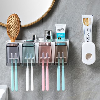 Hộp đựng bàn chải đánh răng nhà vệ sinh treo tường kệ phòng tắm đục lỗ miễn phí hút cốc lưu trữ