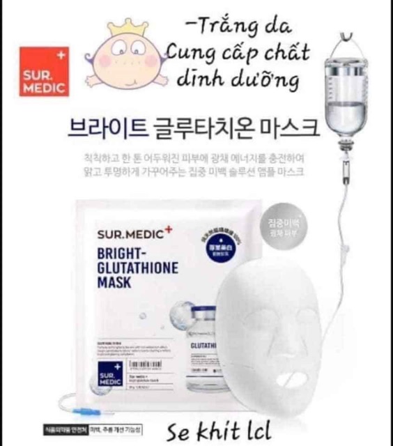 COMBO 1 MASK+ 1 SERUM SUR.MEDIC TRUYỀN TRẮNG GTHATIONE CHÍNH HÃNG