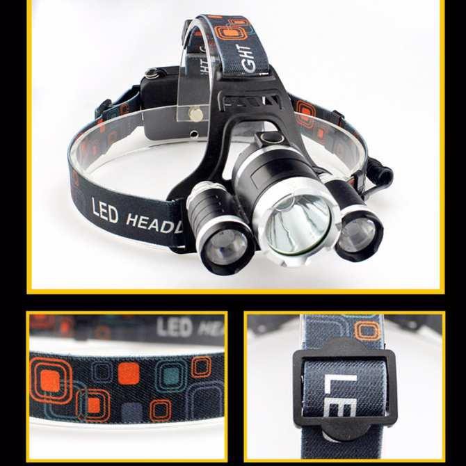  đèn pin soi ếch - Đèn pin đội đầu 3 bóng LED Siêu sáng cao cấp Cree T6, Bảo Hành 1 Đổi 1 - TẶNG KÈM 2 PIN SẠC  Dbest