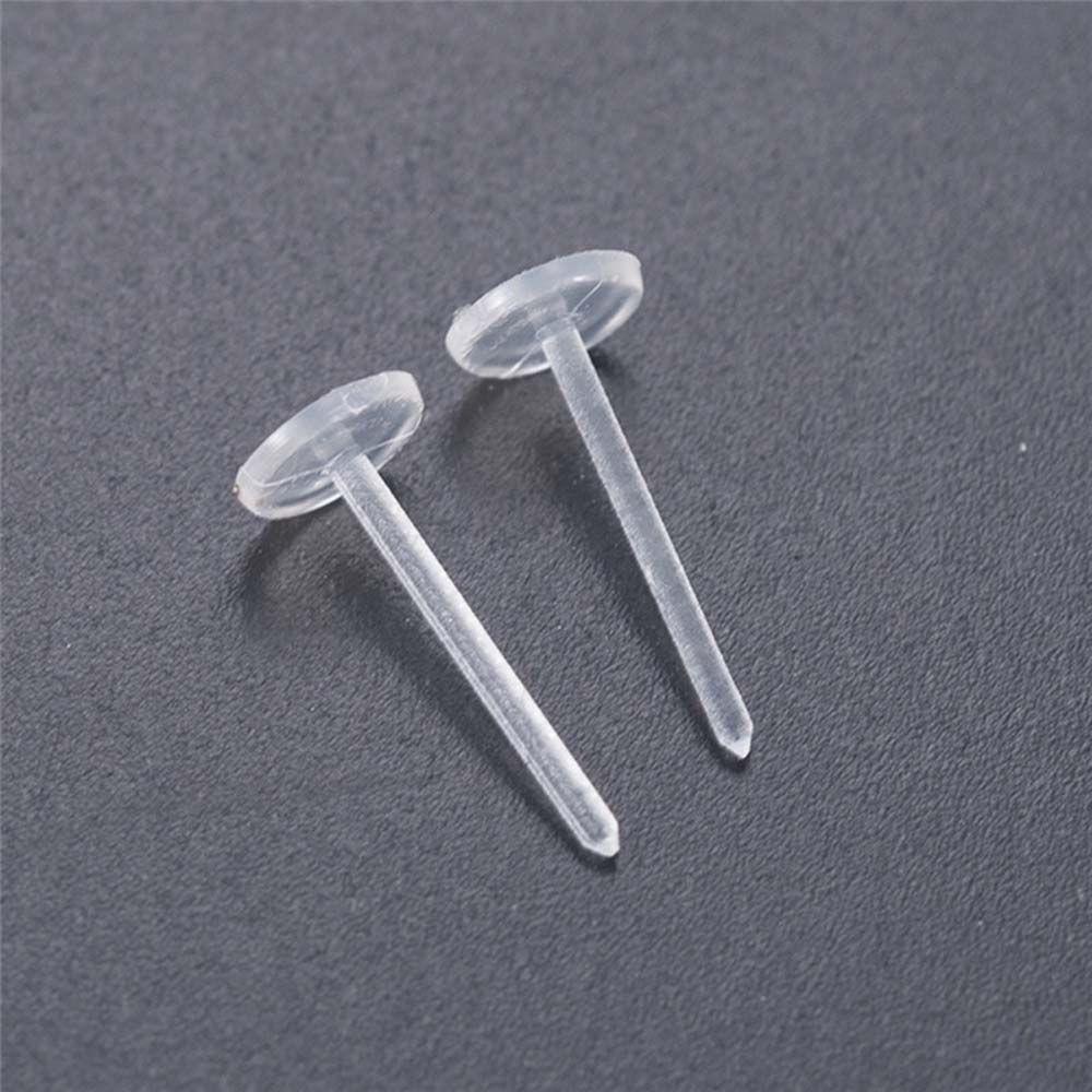 Set 50 Phụ Kiện Làm Bông Tai Bằng Nhựa Trong Suốt Chống Dị Ứng Tiện Dụng