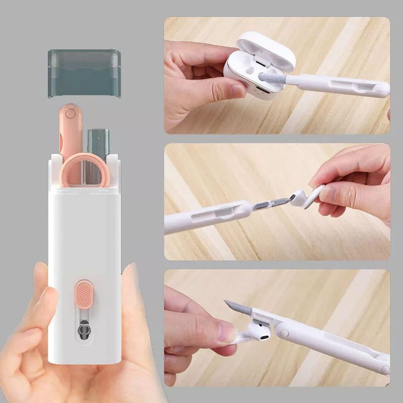 Bộ dụng cụ vệ sinh bàn phím máy tính, tai nghe, đa năng 7in1 siêu tiện lợi, nhỏ gọn