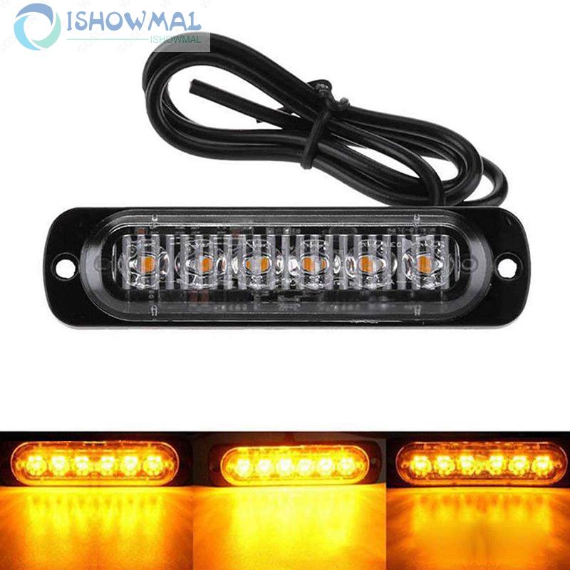 Đèn Led 6 Bóng Dc 12v-24v 18w Ánh Sáng Vàng Cho Xe Hơi