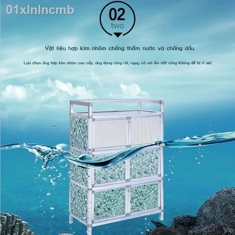 ✆ ▤ 01xlnlncmbTủ đựng chén bát gia đình tủ đơn giản kho lưu trữ hợp kim nhôm lắp ráp đa năng giá nhà bếp