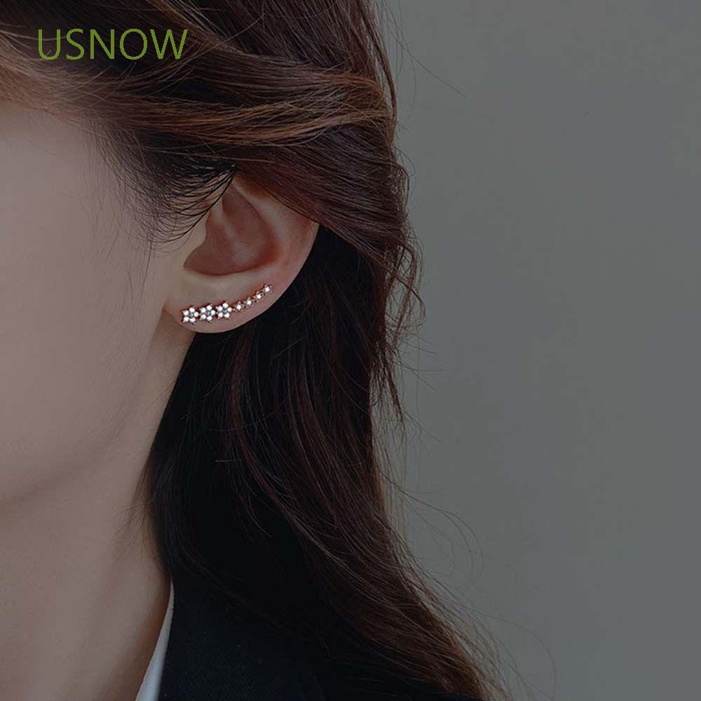 Khuyên Tai Hình Hoa Đính Kim Cương Giả Nhiều Màu Thời Trang Thanh Lịch Cho Nữ