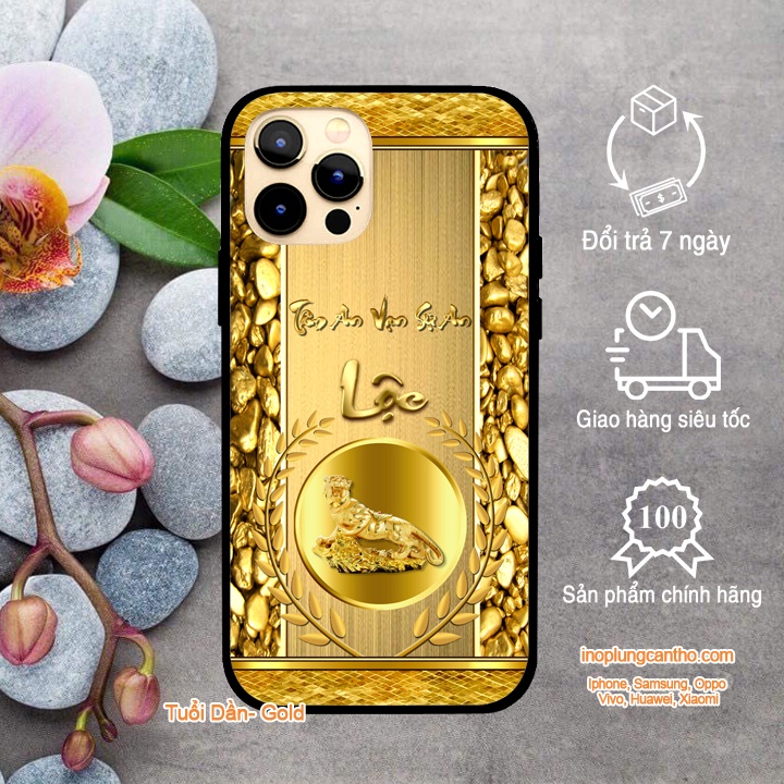 Ốp kính cường lực 12 con giáp tuổi DẦN tài lộc IPHONE
