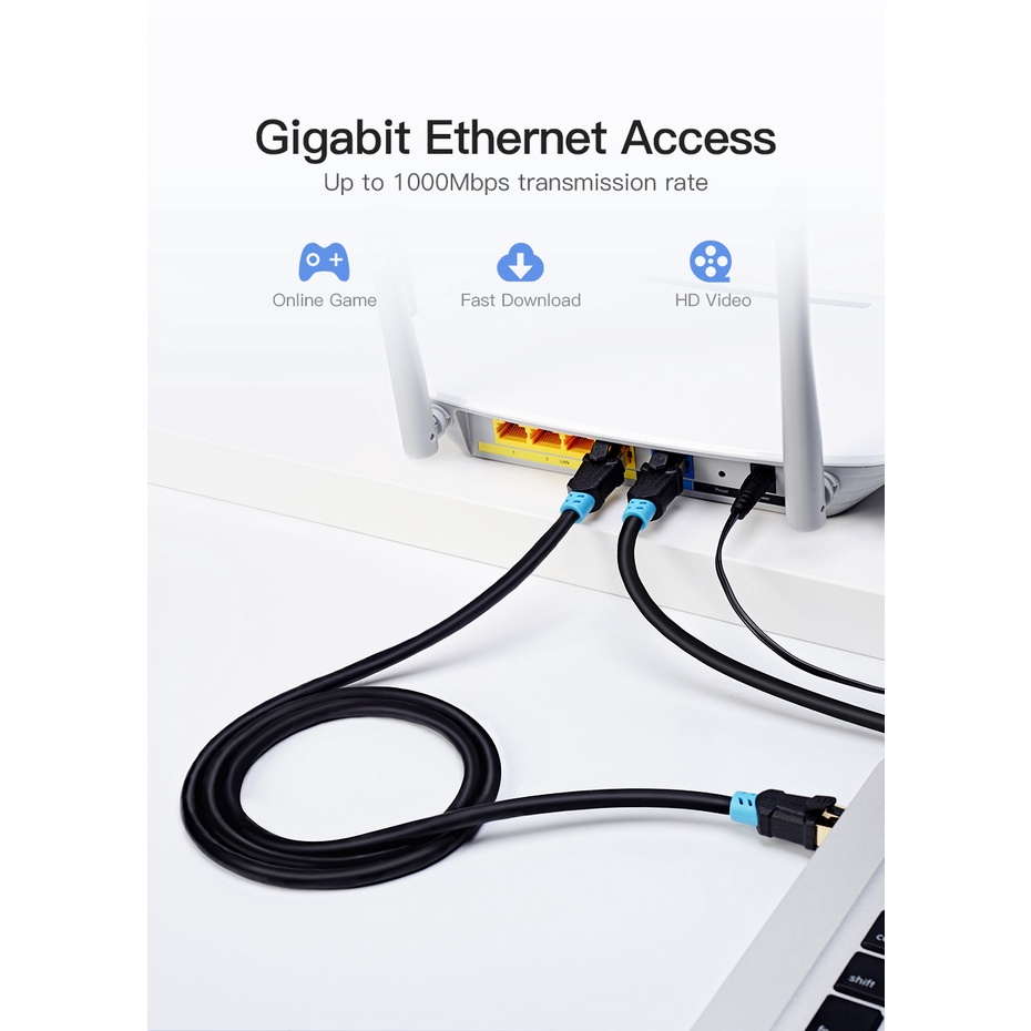 Dây cáp mạng Cat6 SFTP Vention chống nhiễu, bấm sẵn 2 đầu