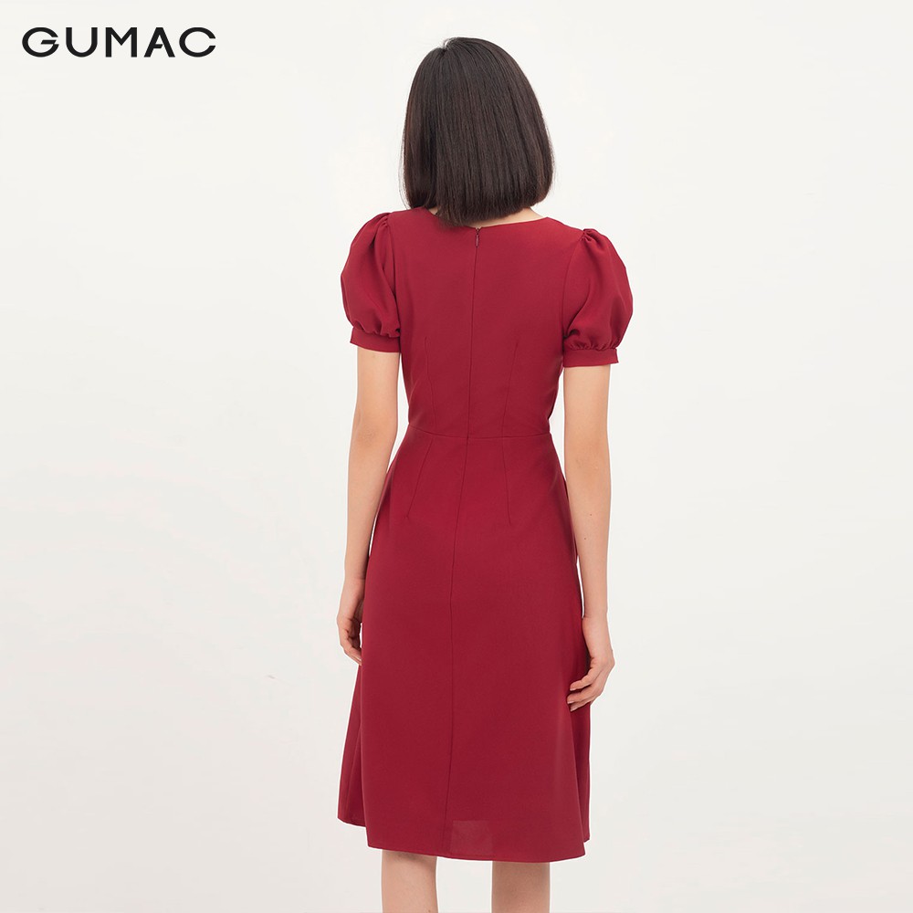 [Mã MABR07062 giảm 8% tối đa 50K đơn từ 249K] Đầm ôm nữ xếp ngực phụ kiện GUMAC DA1255 | BigBuy360 - bigbuy360.vn