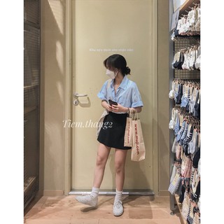 Áo sơ mi xanh túi ngực