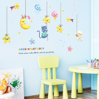 Decal dán tường   chúc bé ngủ ngon (good night baby)