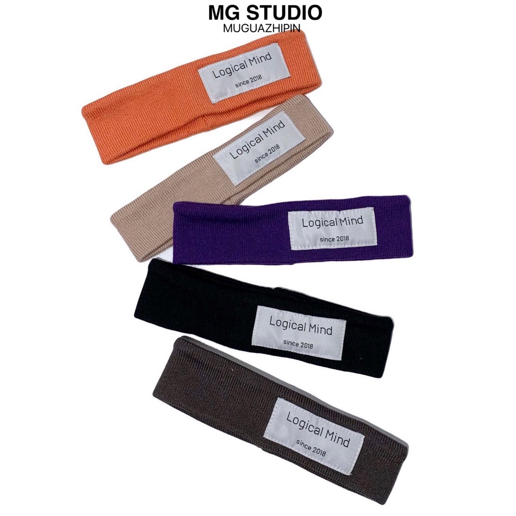Băng đô MG STUDIO chất liệu vải thêu chữ &quot;Logical Mind&quot;
