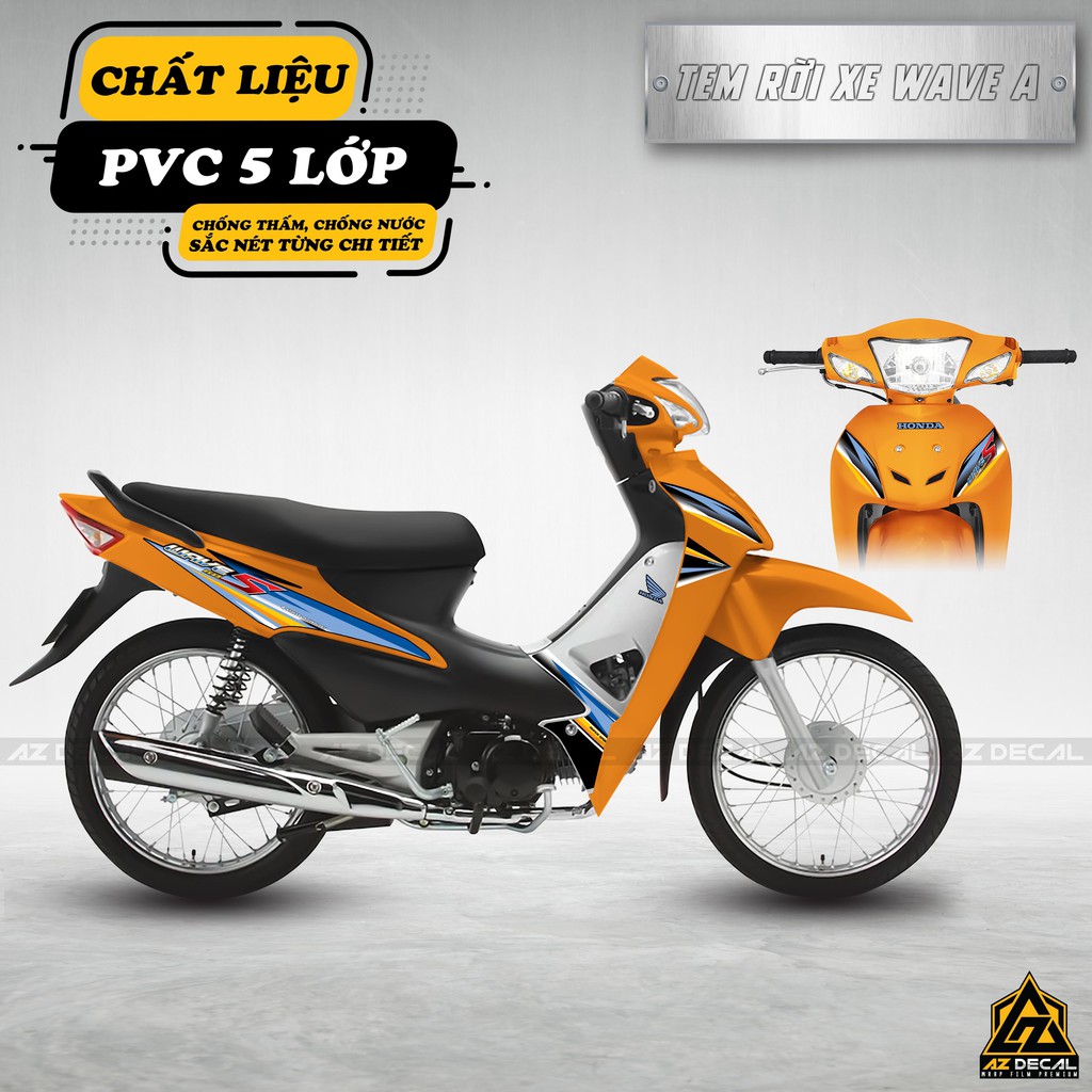 TEM WAVE ALPHA Xanh Super Sport, Khuôn Chính Xác 100% | WA061608S100 | Chất Liệu PVC 5 Lớp - Chống Bay Màu