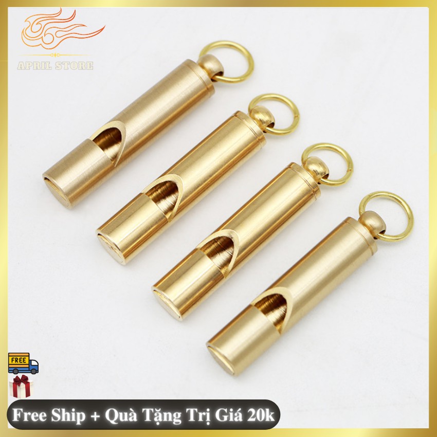 ️🏆️🏆️Còi Cứu Hộ - Còi Sinh Tồn Bằng Đồng Thau Nguyên Chất - Handmade Có Móc Treo